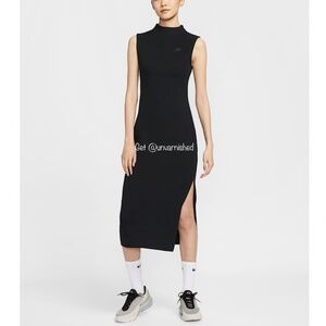 Nike Sleeveless Black Mock Neck Tech Dress